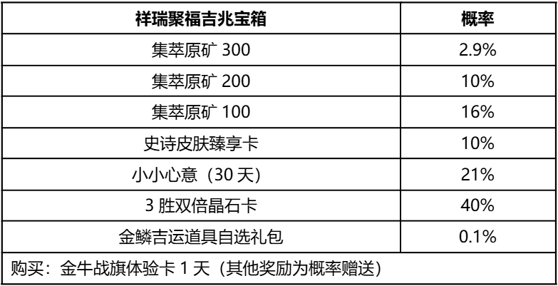 《英雄联盟手游》祥瑞聚福吉兆宝箱概率公示